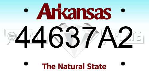 44637A2 Arkansas License Plate