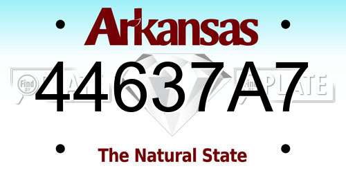 44637A7 Arkansas License Plate