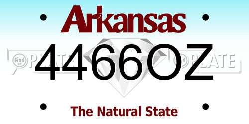 4466OZ Arkansas License Plate