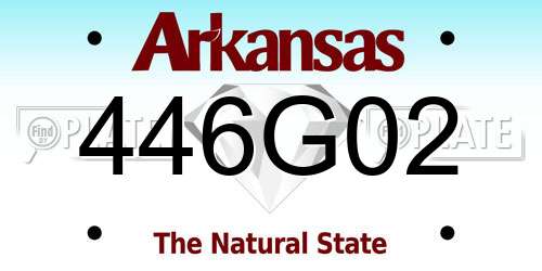 446G02 Arkansas License Plate
