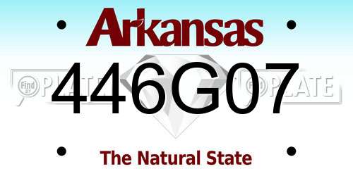 446G07 Arkansas License Plate