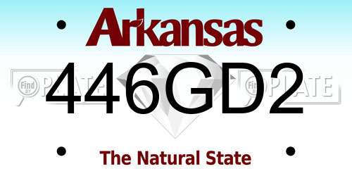 446GD2 Arkansas License Plate