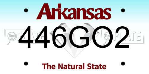 446GO2 Arkansas License Plate