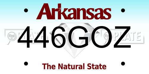 446GOZ Arkansas License Plate