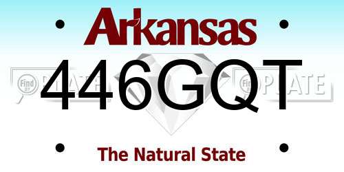 446GQT Arkansas License Plate