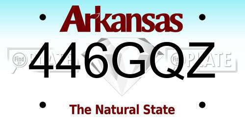446GQZ Arkansas License Plate