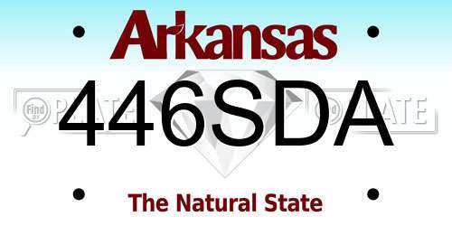 446SDA Arkansas License Plate