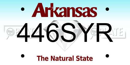 446SYR Arkansas License Plate