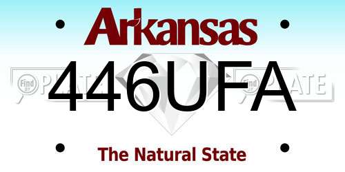 446UFA Arkansas License Plate