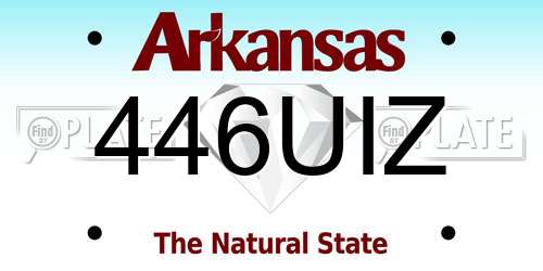 446UIZ Arkansas License Plate