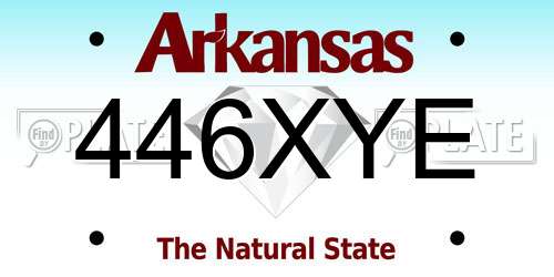 446XYE Arkansas License Plate