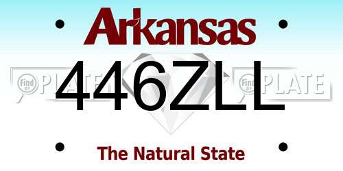 446ZLL Arkansas License Plate