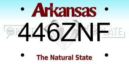 446ZNF Arkansas License Plate