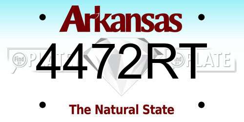 4472RT Arkansas License Plate