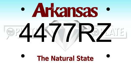 4477RZ Arkansas License Plate