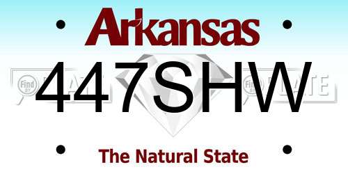 447SHW Arkansas License Plate