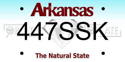 447SSK Arkansas License Plate