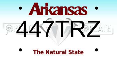 447TRZ Arkansas License Plate