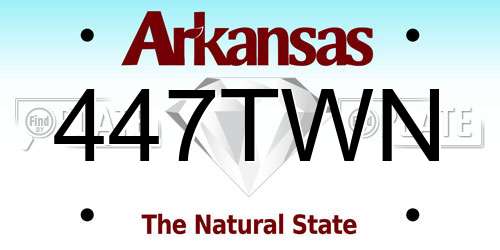 447TWN Arkansas License Plate