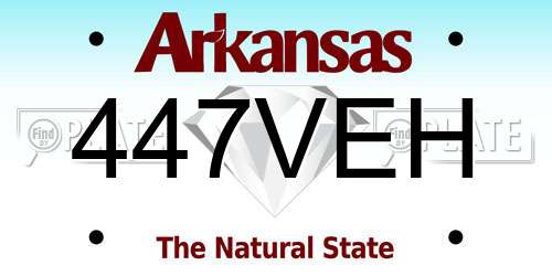 447VEH Arkansas License Plate