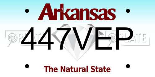 447VEP Arkansas License Plate