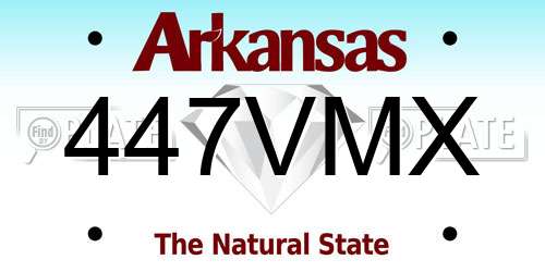 447VMX Arkansas License Plate