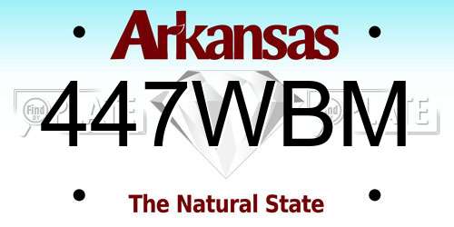 447WBM Arkansas License Plate
