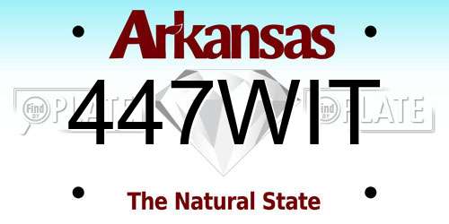 447WIT Arkansas License Plate