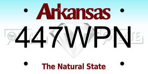 447WPN Arkansas License Plate