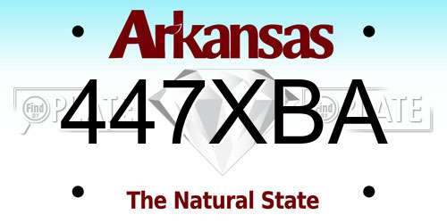 447XBA Arkansas License Plate