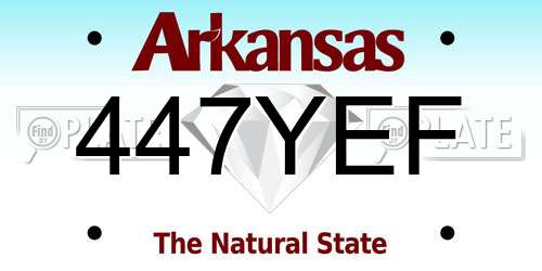 447YEF Arkansas License Plate
