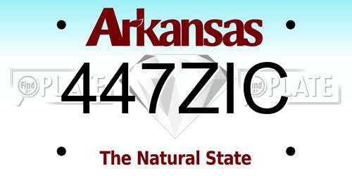 447ZIC Arkansas License Plate