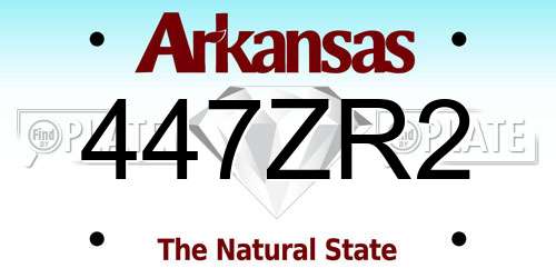 447ZR2 Arkansas License Plate