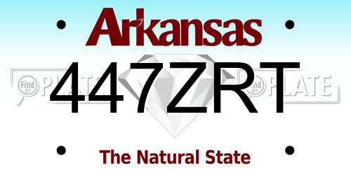 447ZRT Arkansas License Plate