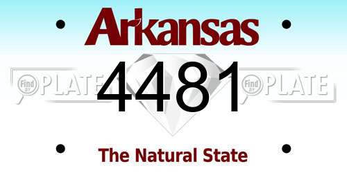 4481 Arkansas License Plate