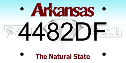 4482DF Arkansas License Plate