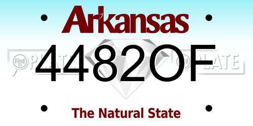 4482OF Arkansas License Plate