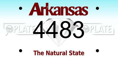 4483 Arkansas License Plate
