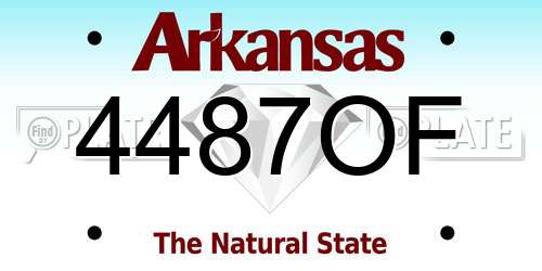4487OF Arkansas License Plate