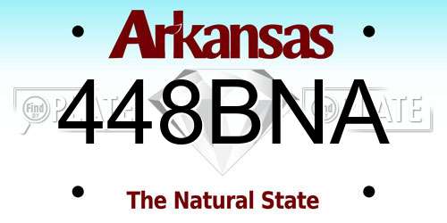 448BNA Arkansas License Plate