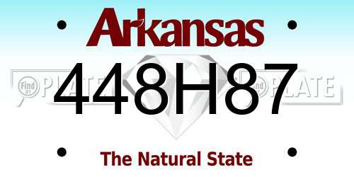 448H87 Arkansas License Plate