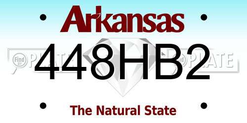 448HB2 Arkansas License Plate