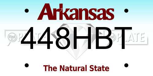 448HBT Arkansas License Plate