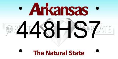 448HS7 Arkansas License Plate