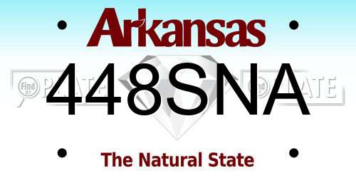 448SNA Arkansas License Plate