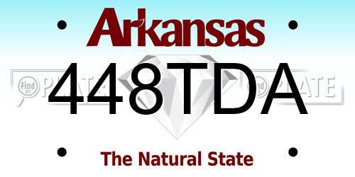 448TDA Arkansas License Plate