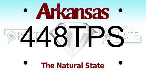 448TPS Arkansas License Plate