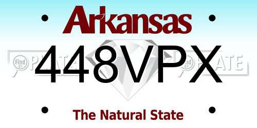 448VPX Arkansas License Plate