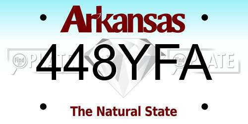 448YFA Arkansas License Plate
