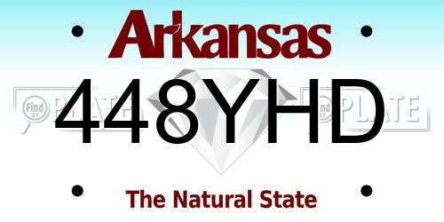 448YHD Arkansas License Plate